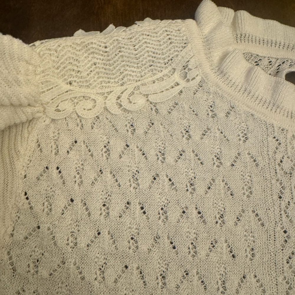 Zara Knit Lace Babydoll Top, sz S - Picture 3 of 6